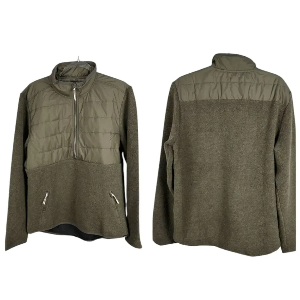 NWT Prana IncrediWool 1/2 Zip Sweater Slate Green Heather Size S Standard Fit
